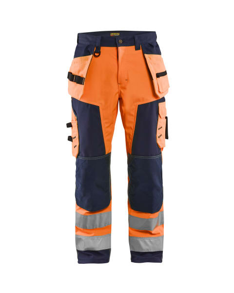 BLAKLAEDER - High Vis Softshell Arbeitshose High Vis Orange/Marineblau C56