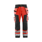 BLAKLAEDER - High Vis Softshell Arbeitshose High Vis Rot/Schwarz C52
