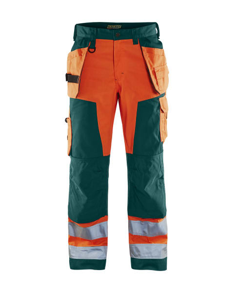 BLAKLAEDER - High Vis Handwerker ArbeitshoseHigh Vis Orange/Grün D104