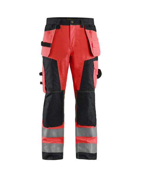 BLAKLAEDER - High Vis Handwerker Arbeitshose High Vis Rot/Schwarz D124
