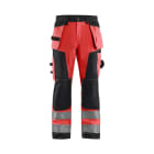 BLAKLAEDER - High Vis Handwerker Arbeitshose High Vis Rot/Schwarz D84