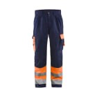 BLAKLAEDER - High Vis Arbeitshose High Vis Orange/Marineblau D124