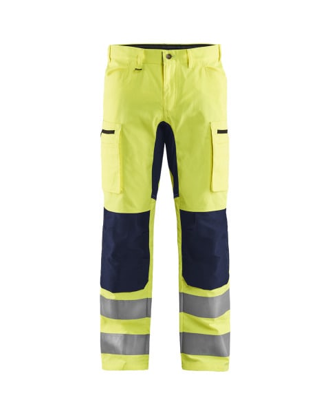 BLAKLAEDER - High Vis Arbeitshose mit Stretch High Vis Gelb/Marineblau C64