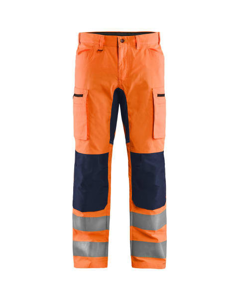 BLAKLAEDER - High Vis Arbeitshose mit Stretch High Vis Orange/Marineblau C152