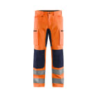BLAKLAEDER - High Vis Arbeitshose mit Stretch High Vis Orange/Marineblau C54