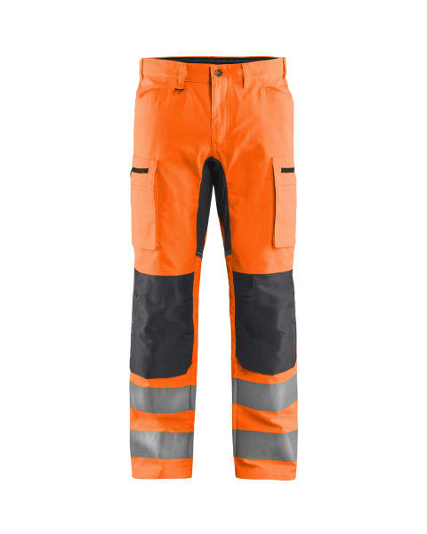 BLAKLAEDER - High Vis Arbeitshose mit Stretch High Vis Orange/Mittelgrau C156