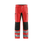 BLAKLAEDER - High Vis Arbeitshose mit Stretch High Vis Rot/Schwarz C148