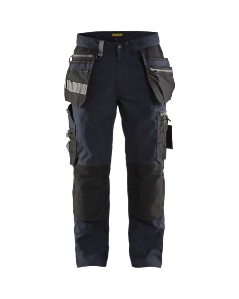BLAKLAEDER - Handwerker Arbeitshose mit Stretch Dunkel Marineblau/Schwarz D120