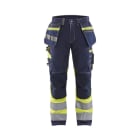 BLAKLAEDER - High Vis Arbeitshose mit Stretch Marineblau/Gelb D124