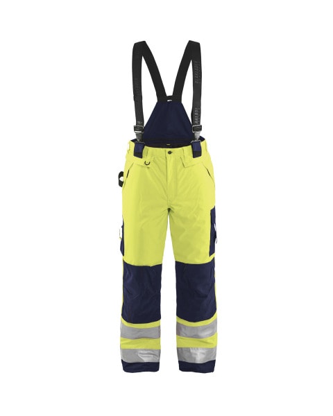 BLAKLAEDER - High Vis Winter Latzhose High Vis Gelb/Marineblau C44