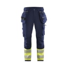BLAKLAEDER - High Vis Arbeitshose 4-Wege-Stretch Marineblau/ High Vis Gelb C148