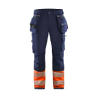 BLAKLAEDER - High Vis Arbeitshose 4-Wege-Stretch Marineblau/Orange C146