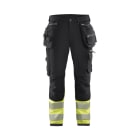 BLAKLAEDER - High Vis Arbeitshose 4-Wege-Stretch Schwarz/Gelb D124