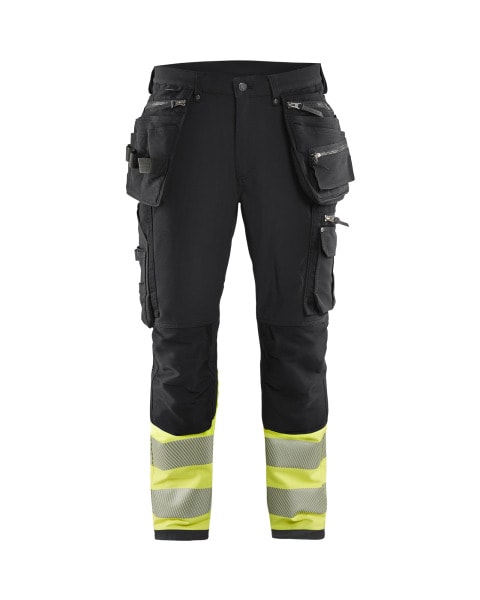 BLAKLAEDER - High Vis Arbeitshose 4-Wege-Stretch Schwarz/Gelb D104