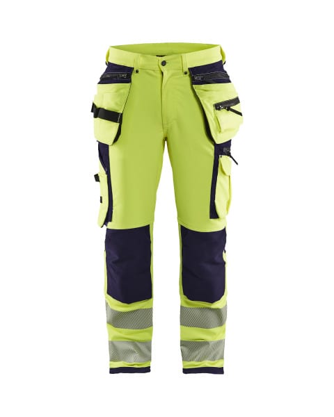 BLAKLAEDER - High Vis Arbeitshose 4-Wege-Stretch High Vis Gelb/Marineblau D116