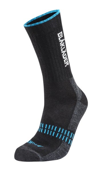 BLAKLAEDER - Socken LIGHTSchwarz/NEON Blau 36-39