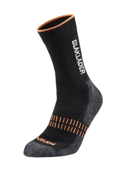 BLAKLAEDER - Socken WARMSchwarz/NEON Orange 45-48