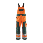 BLAKLAEDER - High Vis Latzhose High Vis Orange/Grün C54