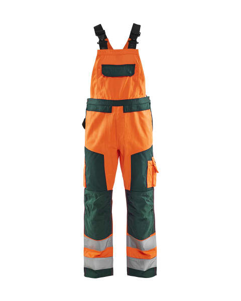 BLAKLAEDER - High Vis Latzhose High Vis Orange/Grün C148