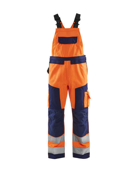 BLAKLAEDER - High Vis Latzhose High Vis Orange/Marineblau C150