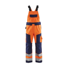 BLAKLAEDER - High Vis Latzhose High Vis Orange/Marineblau C150