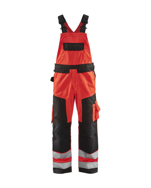 BLAKLAEDER - High Vis Latzhose High Vis Rot/Schwarz C48