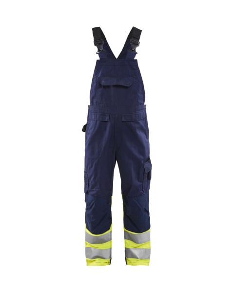 BLAKLAEDER - High Vis Latzhose Marineblau/ High Vis Gelb C44