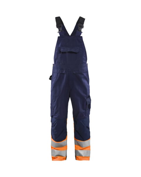 BLAKLAEDER - High Vis Latzhose Marineblau/Orange D88