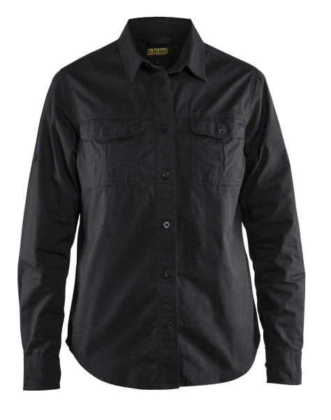 BLAKLAEDER - Damen Twill HemdSchwarz XXXL