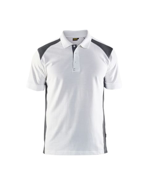 BLAKLAEDER - Polo ShirtWeiß/Dunkelgrau XXL