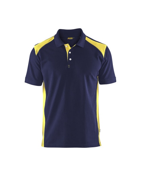BLAKLAEDER - Polo ShirtMarineblau/ High Vis Gelb XXXL