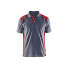 BLAKLAEDER - Polo ShirtGrau/Rot M