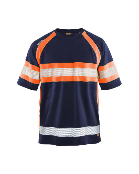 BLAKLAEDER - UV T-Shirt High VisMarineblau/Orange S