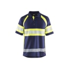 BLAKLAEDER - UV Polo Shirt High Vis Klasse 1Marineblau/ High Vis Gelb XXL