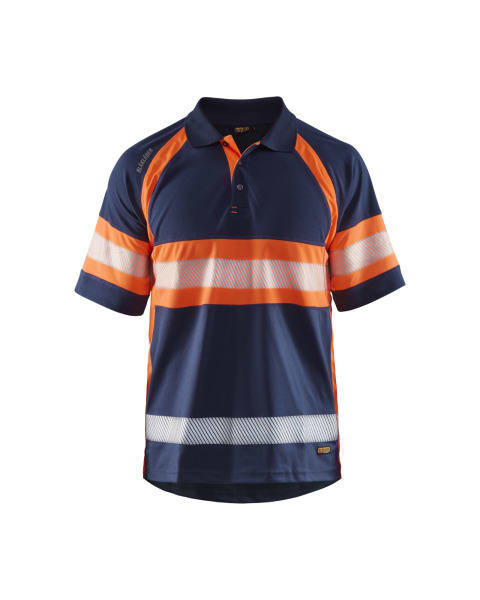 BLAKLAEDER - UV Polo Shirt High Vis Klasse 1Marineblau/Orange M