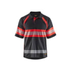 BLAKLAEDER - UV Polo Shirt High Vis Klasse 1Schwarz/High Vis Rot XXXL