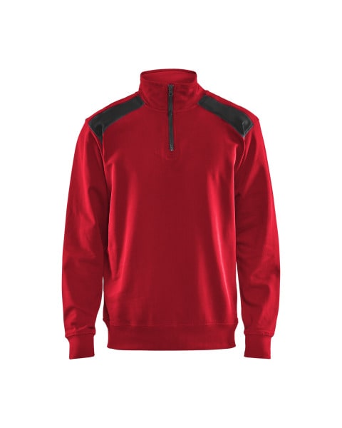 BLAKLAEDER - Sweater mit Half-Zip 2-farbigRot/Schwarz M