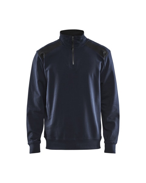 BLAKLAEDER - Sweater mit Half-Zip 2-farbigDunkel Marineblau/Schwarz XXL