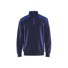 BLAKLAEDER - Sweater mit Half-Zip 2-farbigMarineblau/Kornblau XXXL