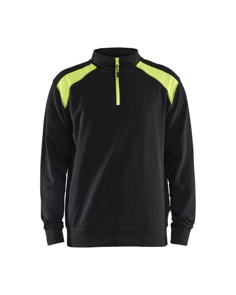BLAKLAEDER - Sweater mit Half-Zip 2-farbigSchwarz/Gelb XXXL