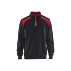 BLAKLAEDER - Sweater mit Half-Zip 2-farbigSchwarz/Rot XXL