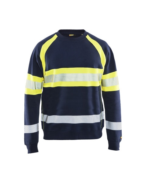 BLAKLAEDER - High Vis SweaterMarineblau/ High Vis Gelb S