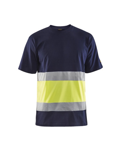 BLAKLAEDER - High Vis T-ShirtMarineblau/Gelb XXL