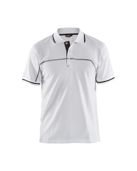 BLAKLAEDER - Polo ShirtWeiß/Dunkelgrau M