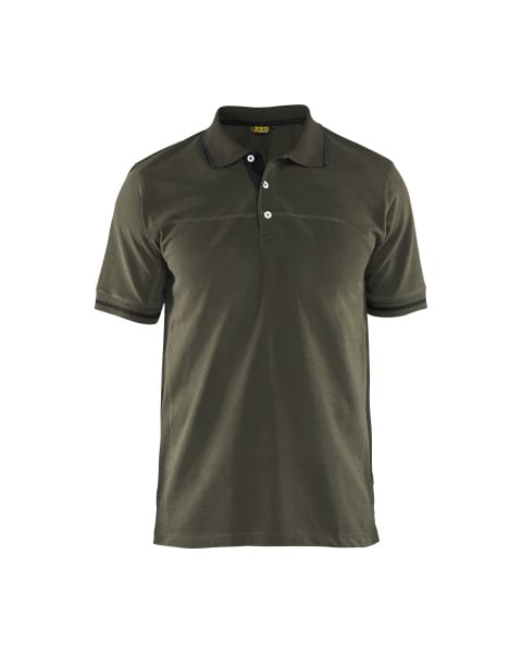 BLAKLAEDER - Polo ShirtDunkel Olivgrün/Schwarz S