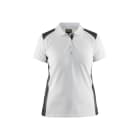 BLAKLAEDER - Damen Polo ShirtWeiß/Dunkelgrau XL