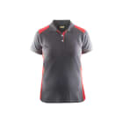 BLAKLAEDER - Damen Polo ShirtGrau/Rot XXL
