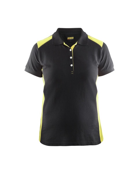BLAKLAEDER - Damen Polo ShirtSchwarz/Gelb XL