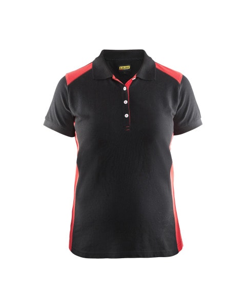 BLAKLAEDER - Damen Polo ShirtSchwarz/Rot M