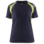 BLAKLAEDER - Damen T-ShirtMarineblau/Gelb XXXL